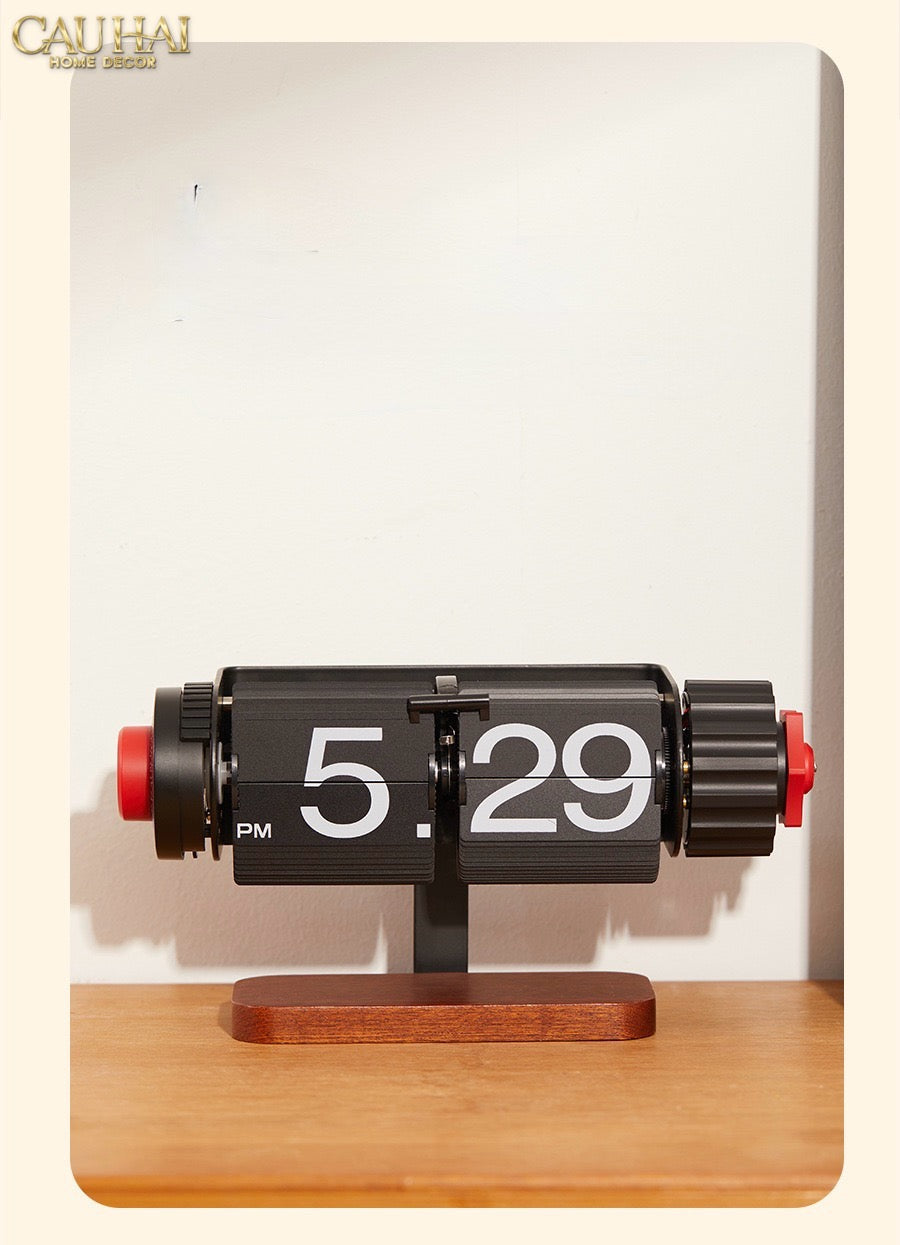Đồng Hồ Lật Voyage Retro Noir-CẬU HAI HOME DECOR