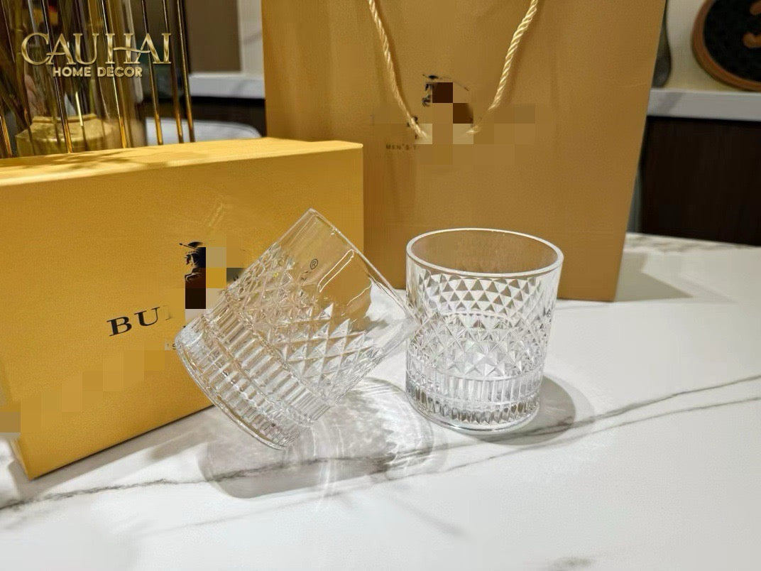 Set 2 Ly Pha Lê L' Atélier Couture Fancy  Cristalleries Glasses 300ml