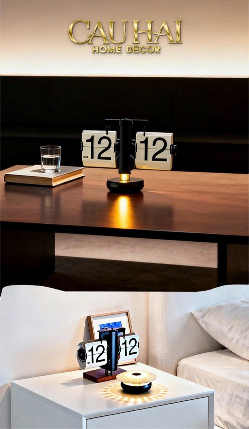 Đồng Hồ Lật & Đèn Ngủ Zénith Retro Clock & Lamp-CẬU HAI HOME DECOR