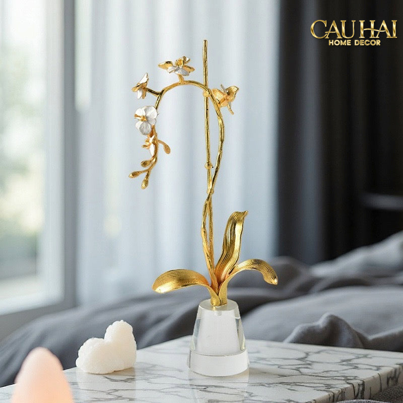 Maison Couture - Set 2 Tượng Kim Điệp Phúc Lâm Haute Orchid Golden Branches H41 / H31