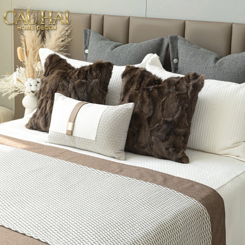 Gối Dệt Vân Équestre Boucle D’Or Greige 30*50