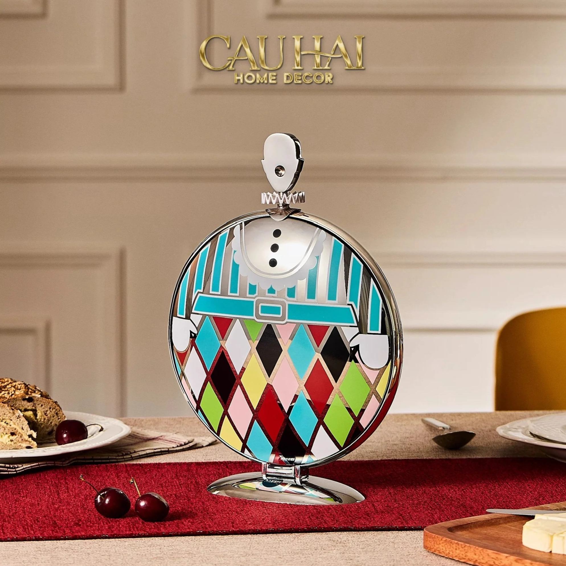 KHAY FRUIT & DESSERT ÉTAGÈRE HARLEQUIN LMT – CRYSTAL STEEL TRAY-CẬU HAI HOME DECOR