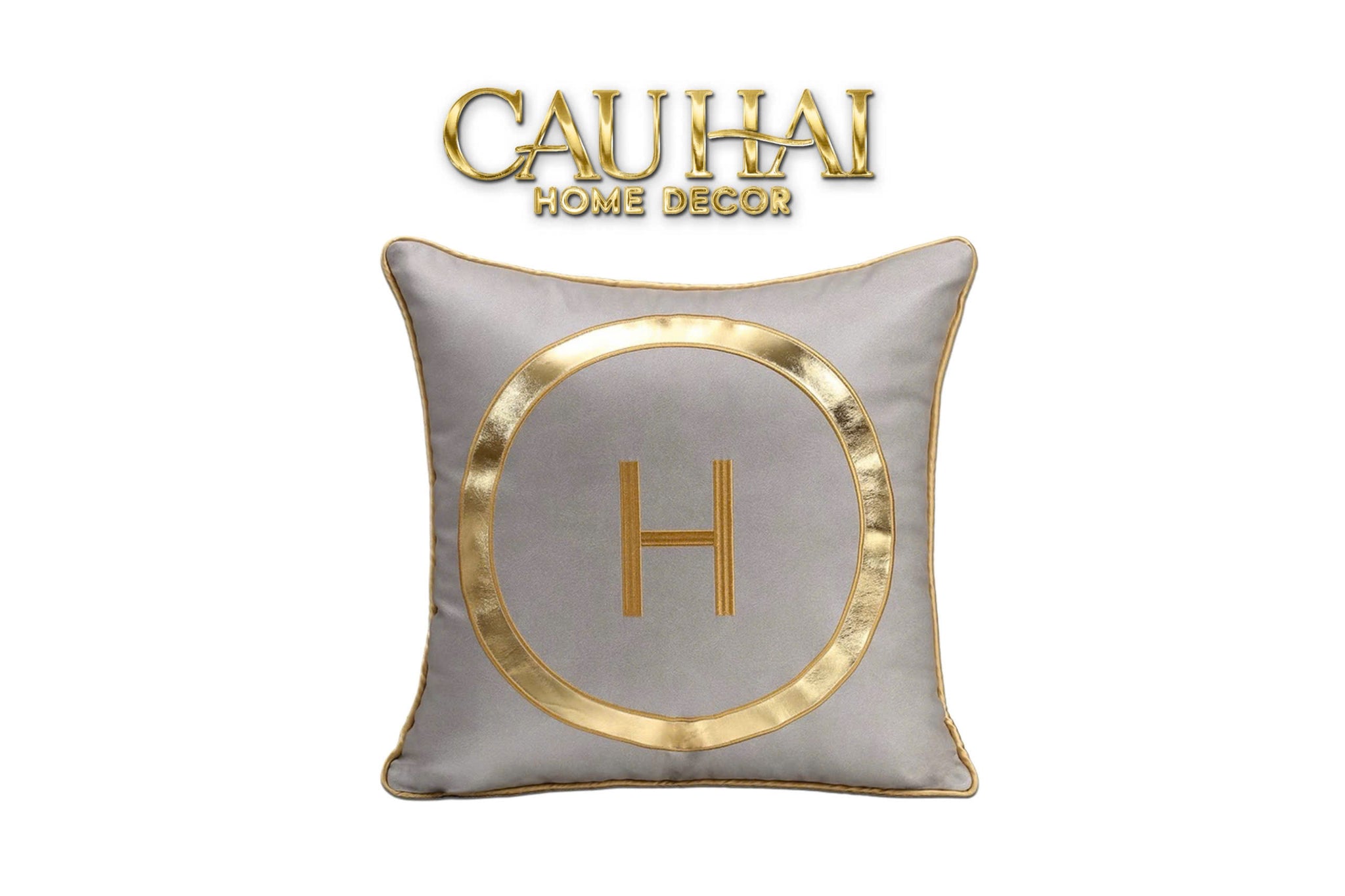 VỎ GỐI DA LUX LEATHER  GRAPHITE  GOLDEN ORION 45