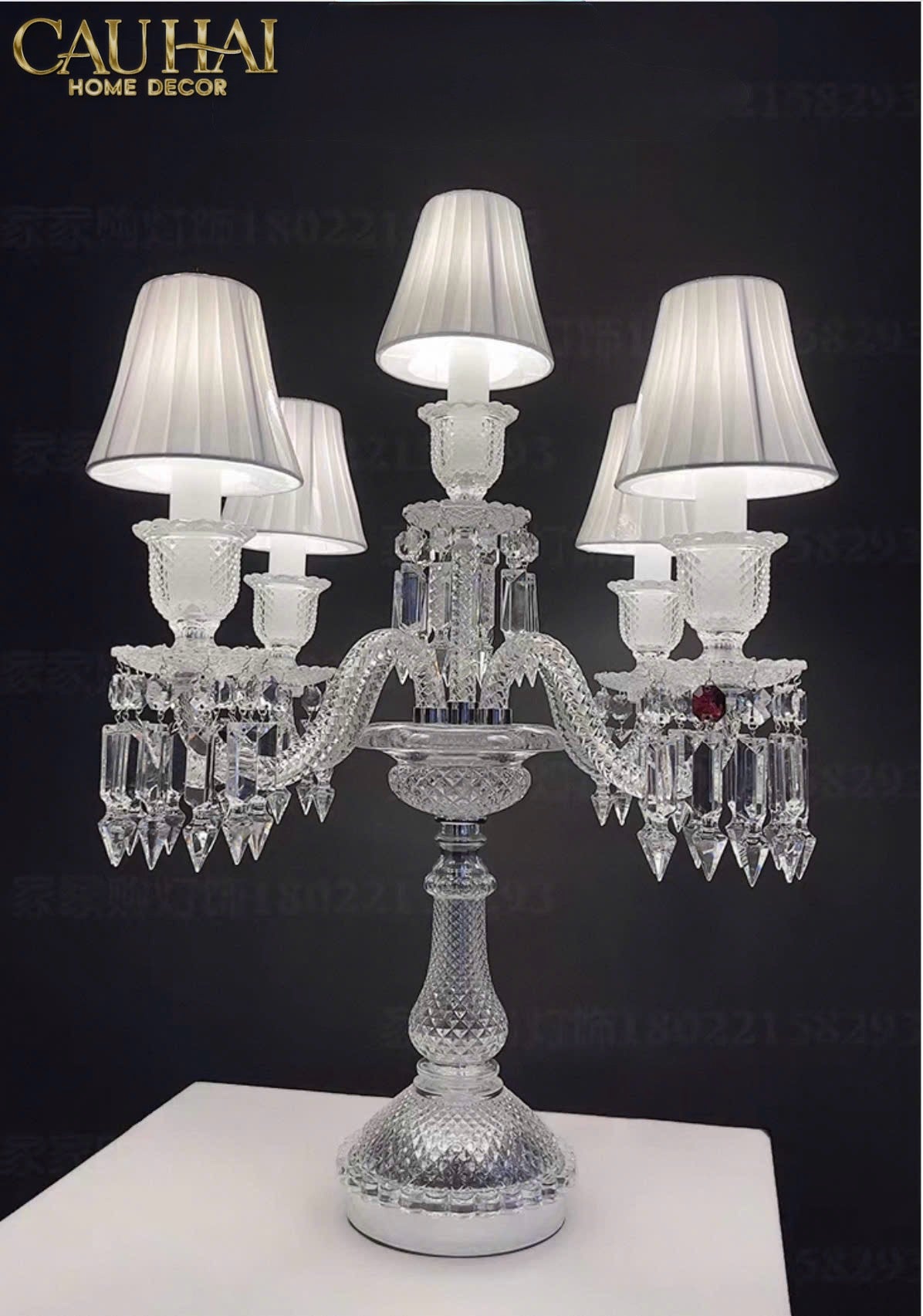 Home Couture - Đèn 5 Đỉnh Candelabre Couronne Zénith En Cristal Classique-CẬU HAI HOME DECOR