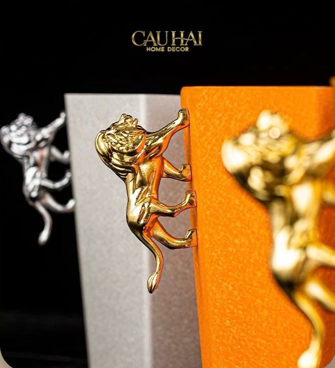 HOME COUTURE - XÔ ĐÁ CLEMENTINE GOLD LION ICE BUCKET-CẬU HAI HOME DECOR