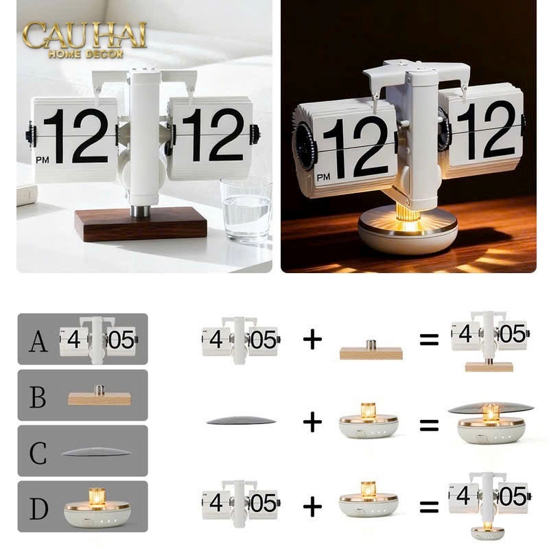 Đồng Hồ Lật & Đèn Ngủ Zénith Retro Clock & Lamp-CẬU HAI HOME DECOR