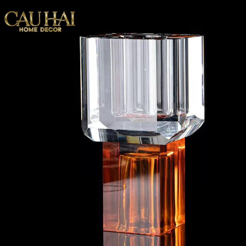 Maison Couture - Bình Hoa Pha Lê Atelier Émeraude Crystal Geometric Vessel 10x19