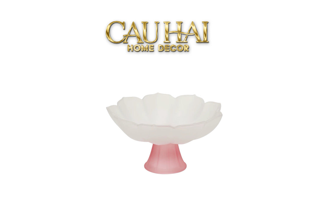 Đĩa Pha Lê Lưu Ly Blanc Jade Dynasty Lotus