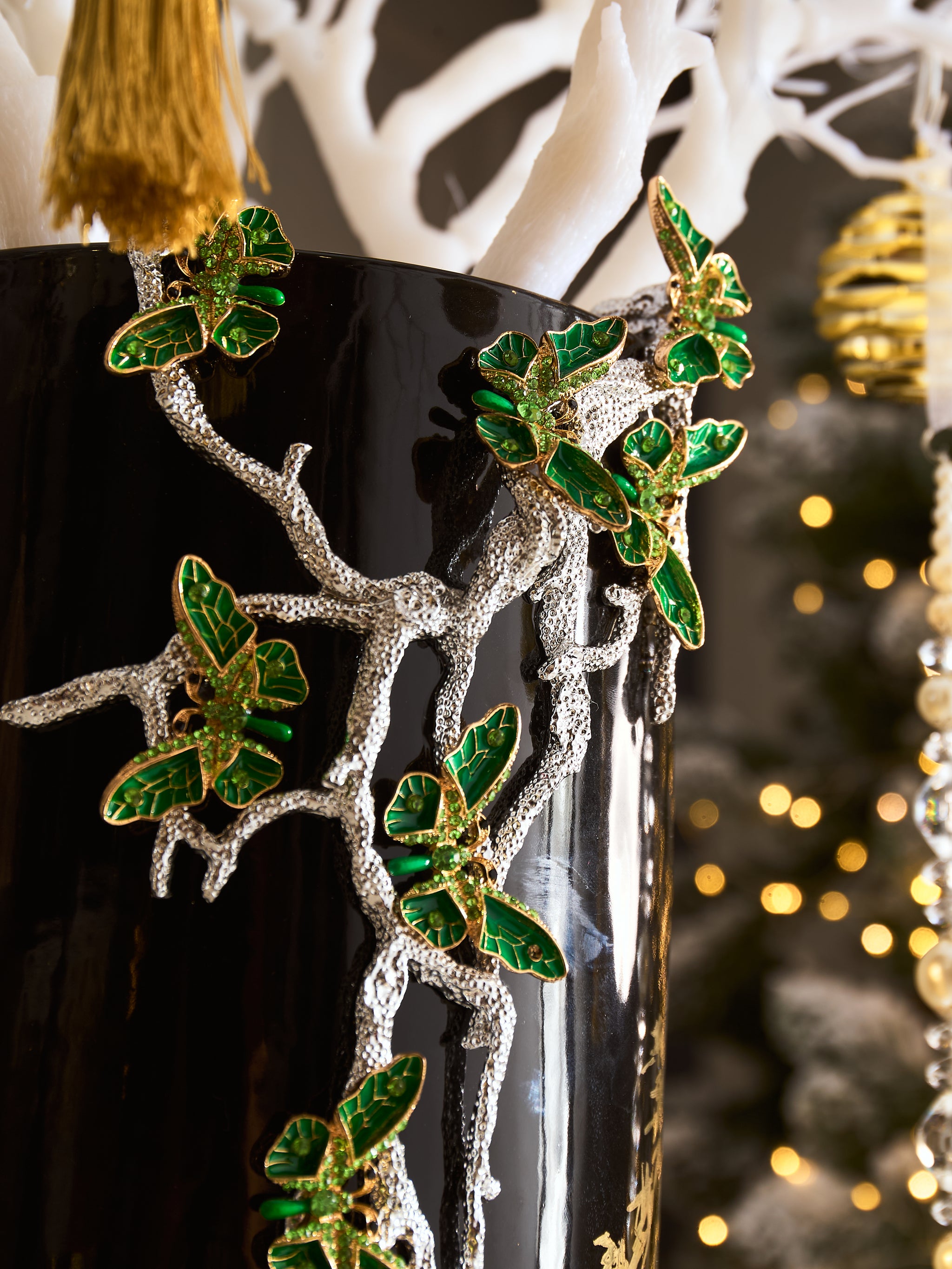 Fêtes Couture – Set Bình Hoa Christmas L’Arbre Noir Doré Vase-CẬU HAI HOME DECOR