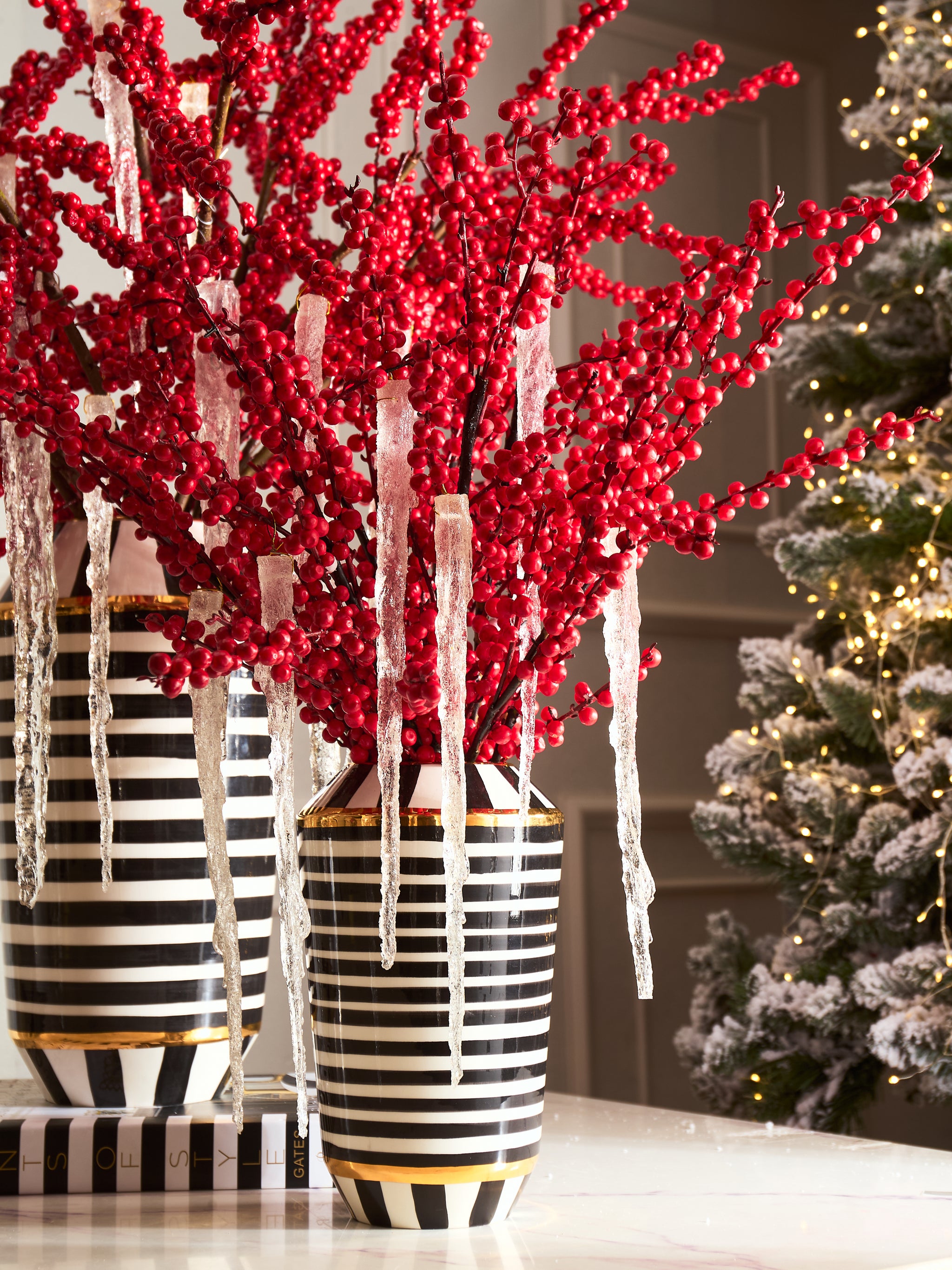 Fêtes Couture - Set Bình Và Hoa Winterberry Icicle H26-CẬU HAI HOME DECOR