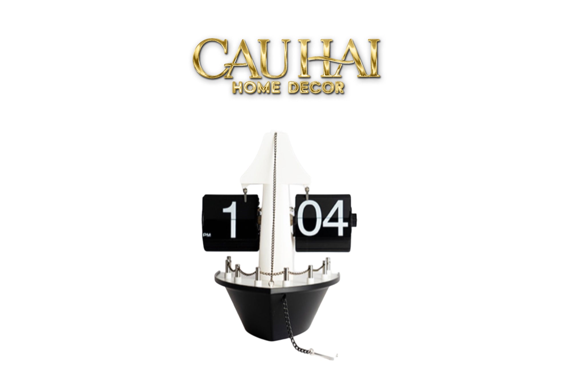 Maison Couture - Đồng Hồ Lật Retro Tàu Biển  Flip Clock Cruise Ship 21x8x17