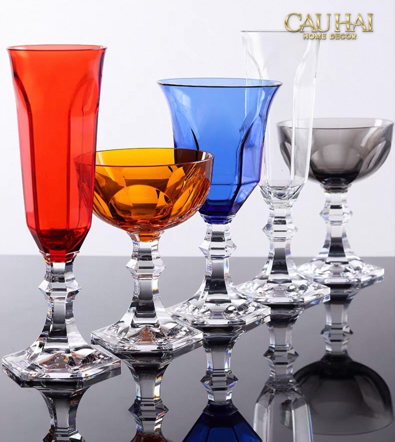 Ly Vang PP Acrylic Đỏ Alluriyyll -  PP Acrylic Ruby Rouge Wines Glasses H18.5 270ML