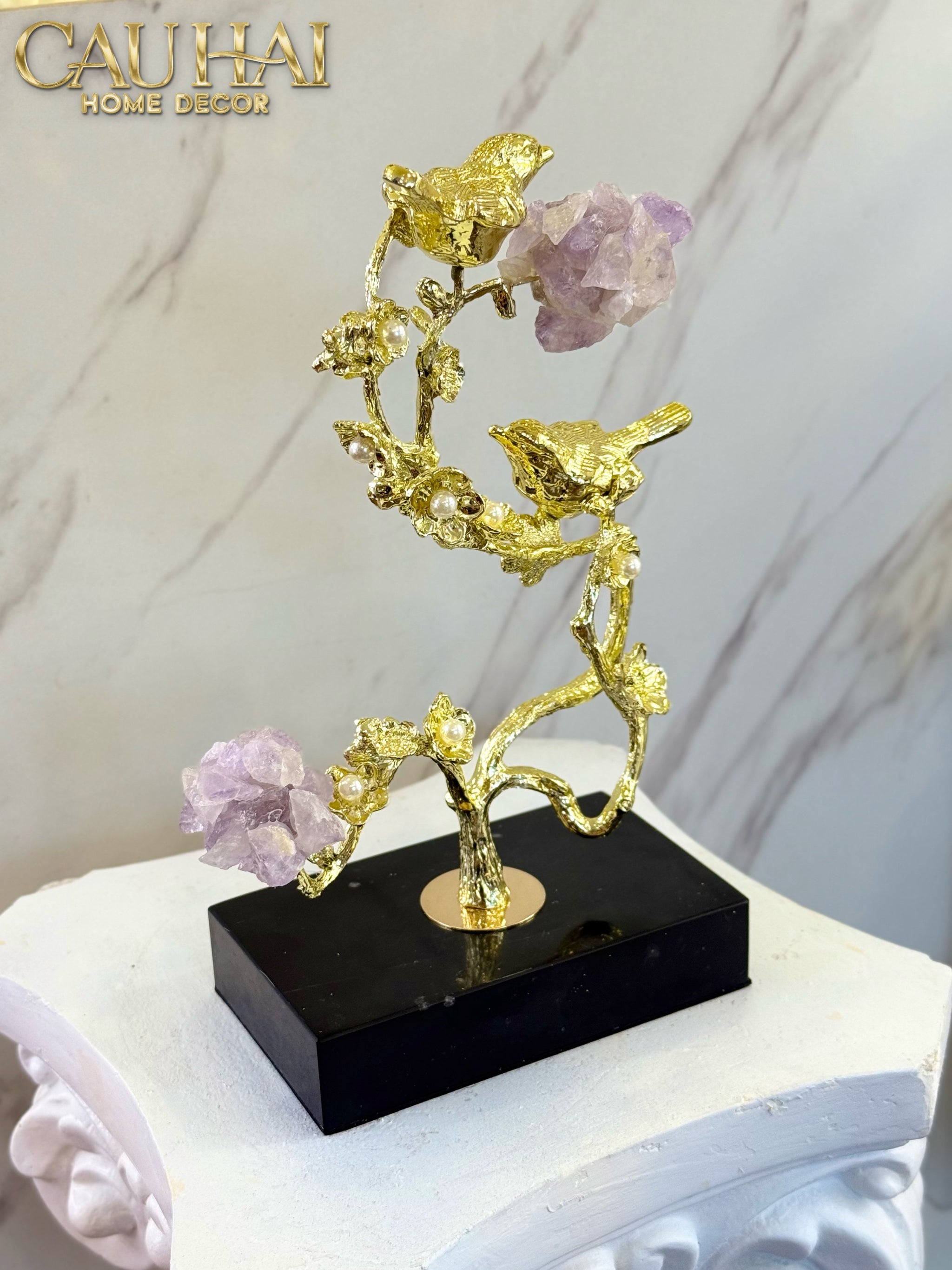 HOME COUTURE - TƯỢNG GEMSTONE CANARI - LA SAISON DORÉE AMÉTHYSTE-CẬU HAI HOME DECOR