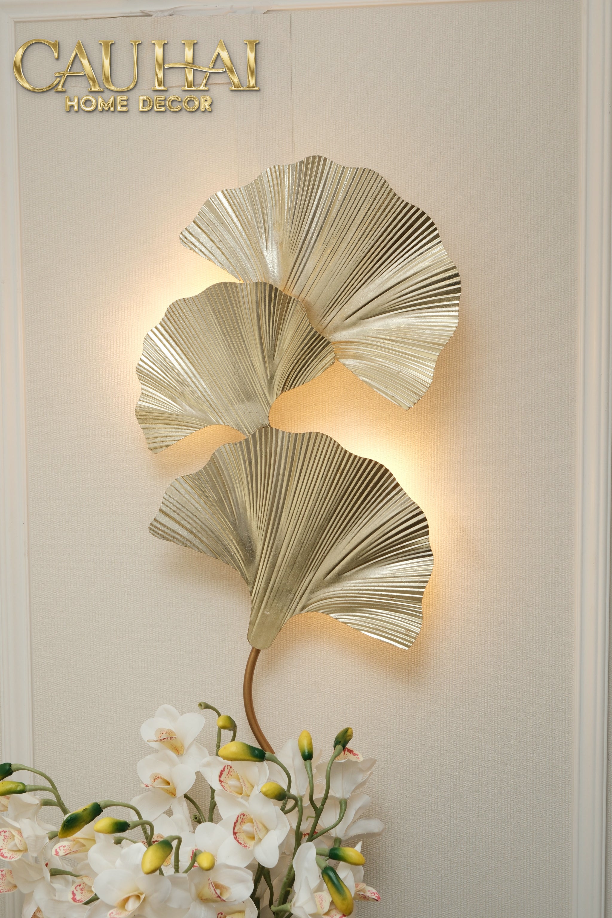 Maison Coutour - Ginkgo Leaf D'or 14K Wall Sconce