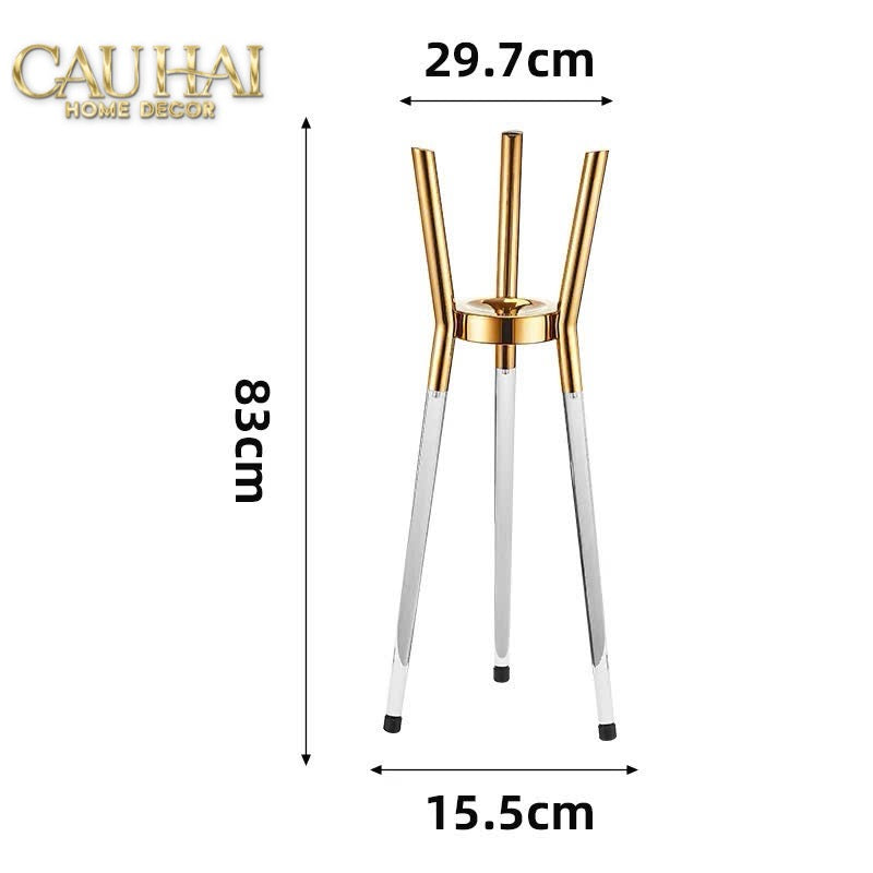 Gilded Regal Tripod Ice Bucket Holder - Giá Đựng Xô Đá-CẬU HAI HOME DECOR