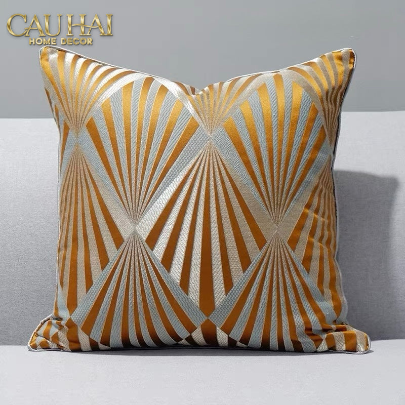 Vỏ Gối Lụa Jacquard Aurum Sunburst 45