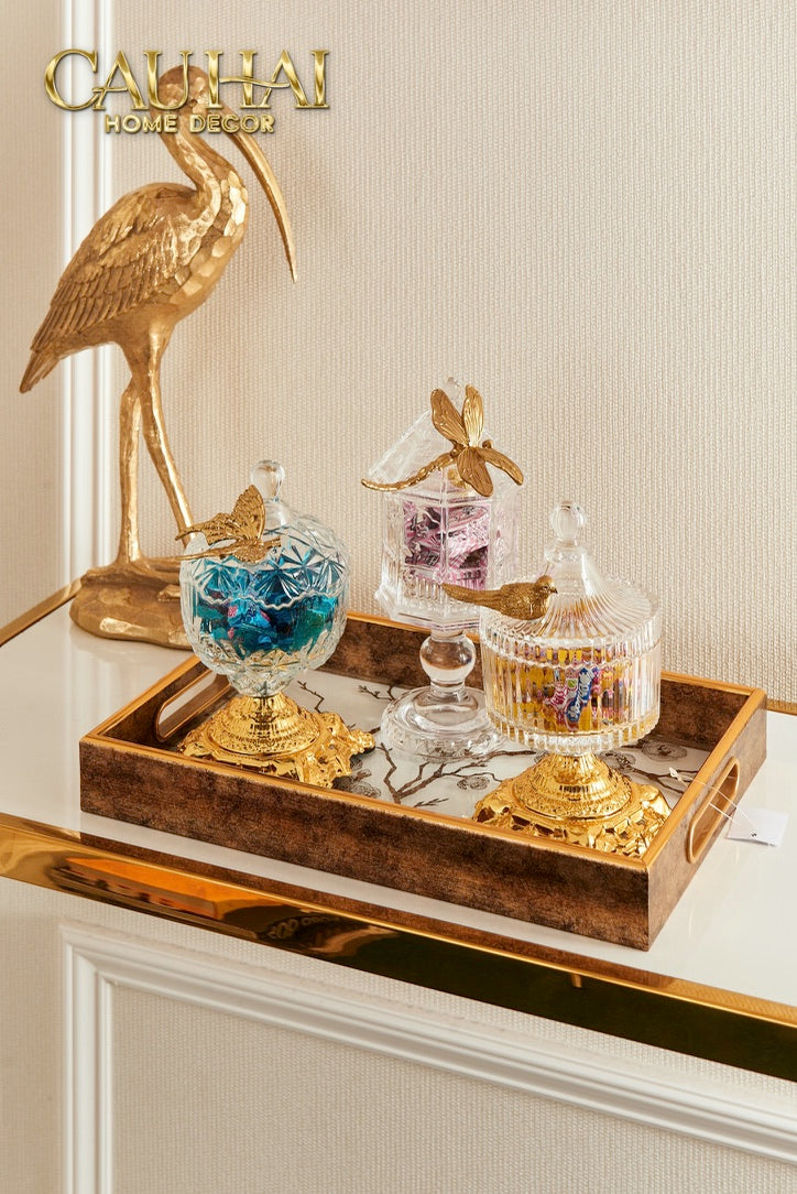 Lọ Keọ Thuỷ Tinh Pedestal Glass Candy Jar H23