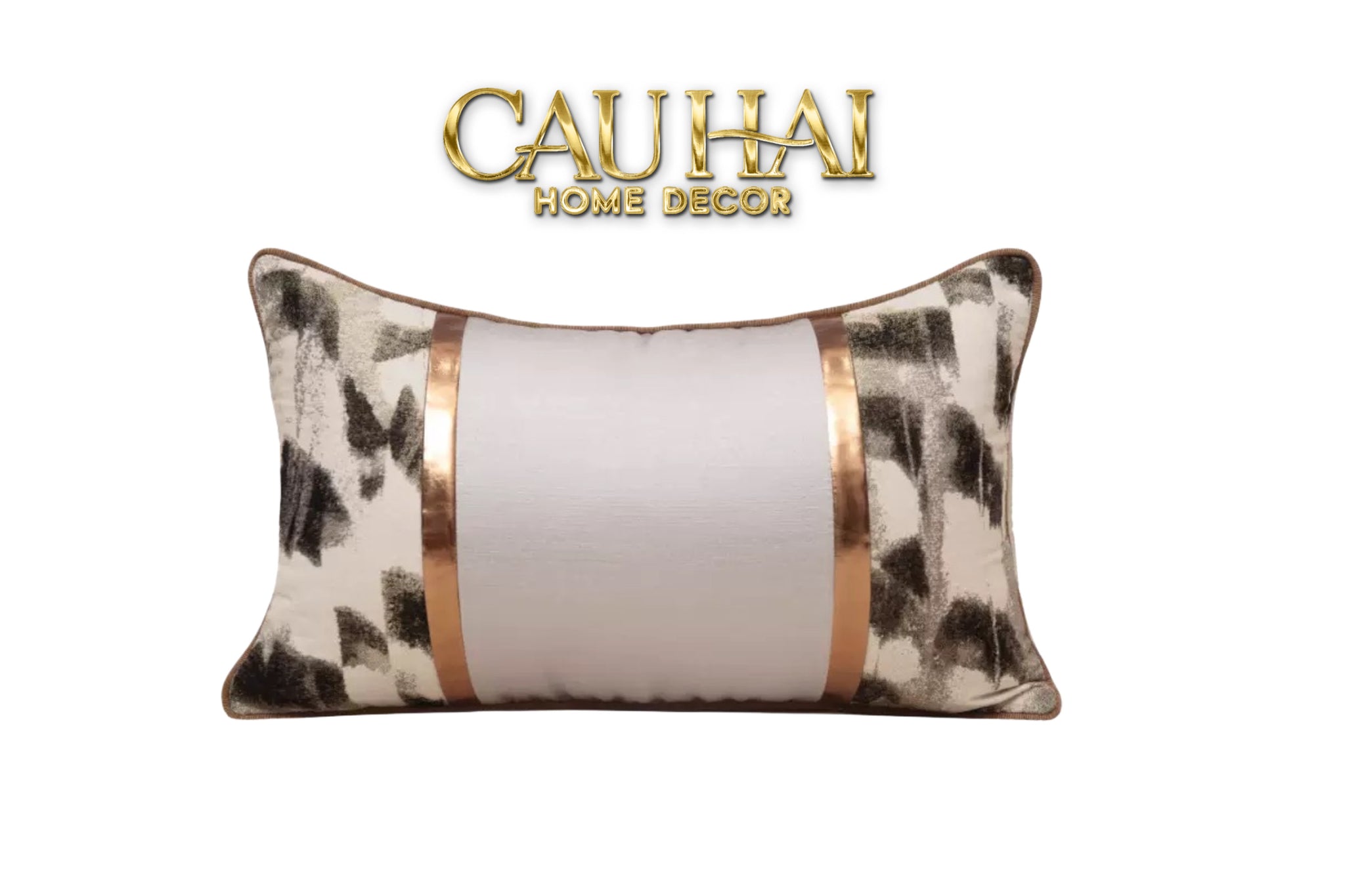 GỐI LỤA JACQUARD OPHELIA CEINTURE MÉTALLIQUE  30x50