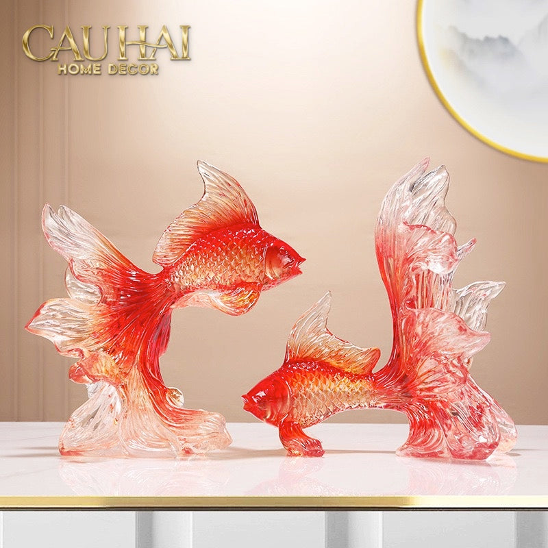 Set Tượng Resin Song Ngư Vượng Phát – Rubis Élégance