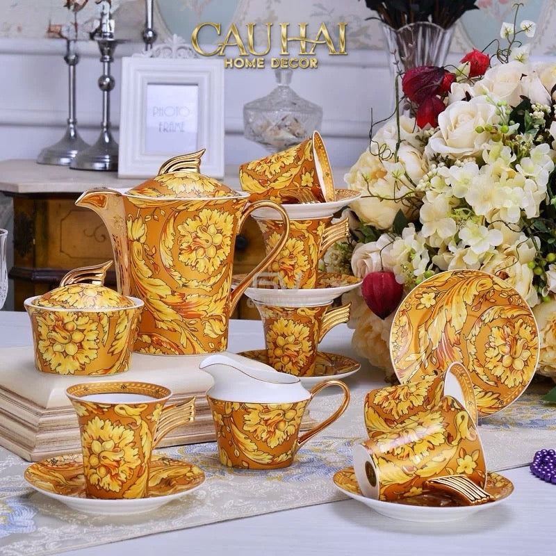 Maison Couture - Set Bình Trà / Cà Phê 15pcs Signature Barocco Gold  Spéciale Tea/Coffee Set
