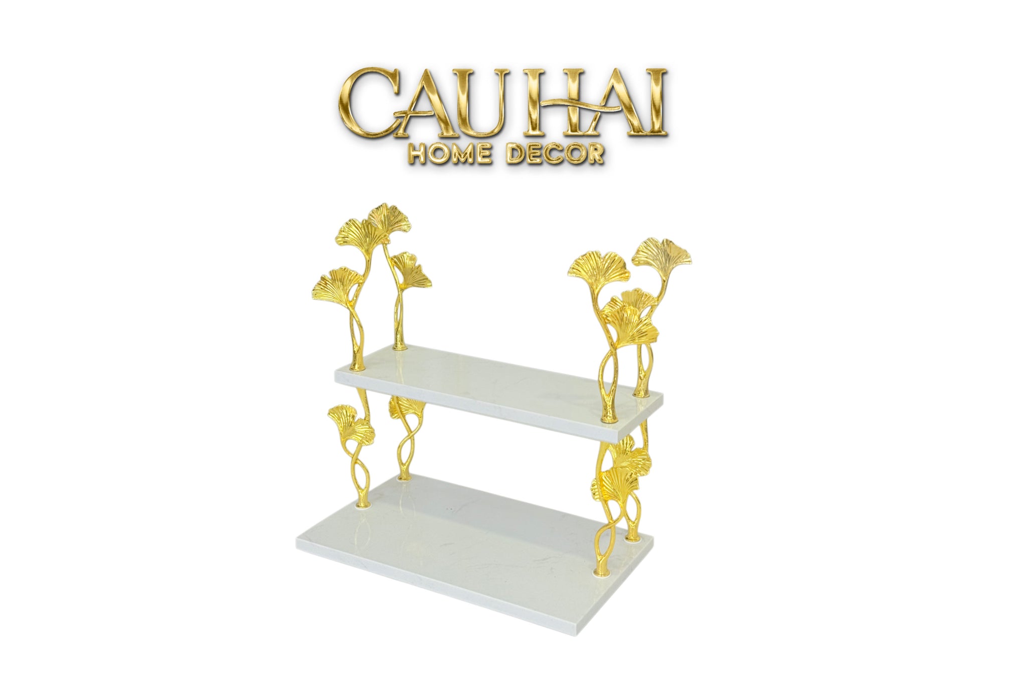 Kệ Đá Marble 2 Tầng Ginkgo Atelier D’Or