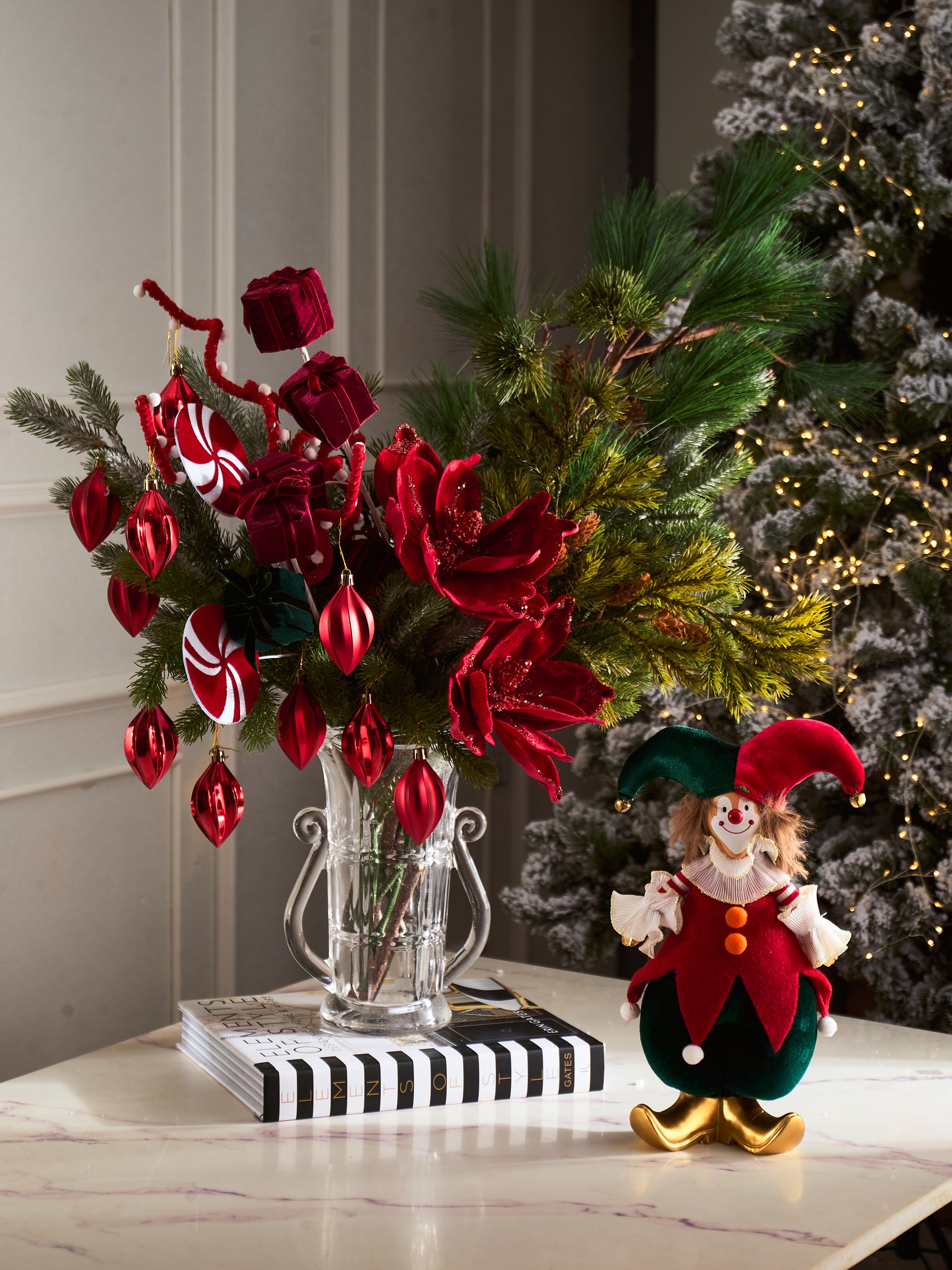 Fêtes Couture - Set Bình Và Hoa Orpheus Christmas Red Velvet-CẬU HAI HOME DECOR