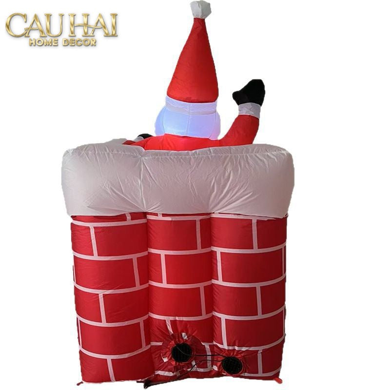Fêtes Couture - Ông Già Noel Leo Ống Khói - Santa Salutation Cheminée-CẬU HAI HOME DECOR