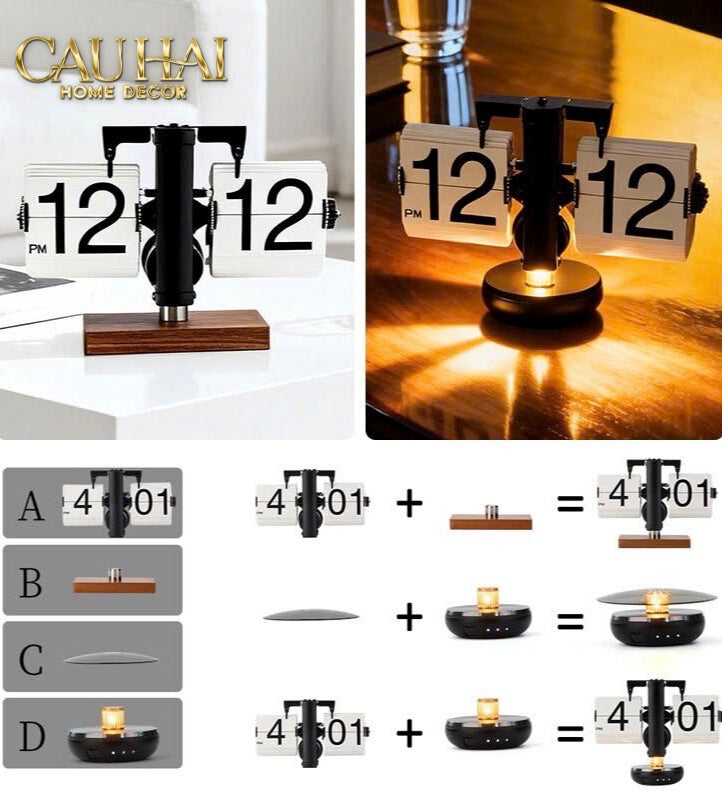 Đồng Hồ Lật & Đèn Ngủ Zénith Retro Clock & Lamp-CẬU HAI HOME DECOR