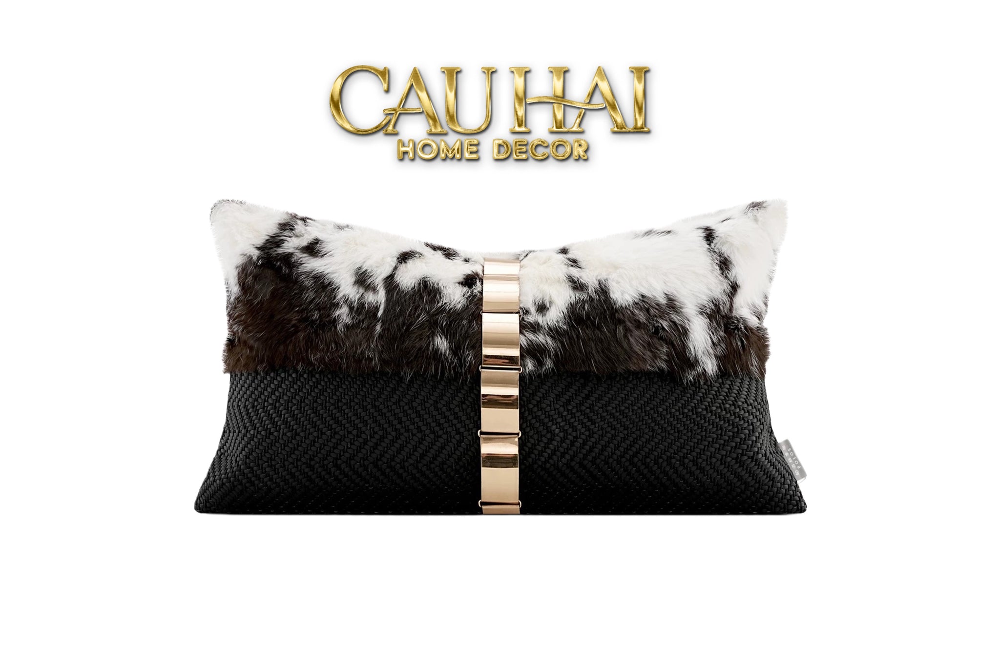 HOME COUTURE - GỐI DA CEINTURE MÉTALLIQUE EN CUIR OMBRÉ 30x50