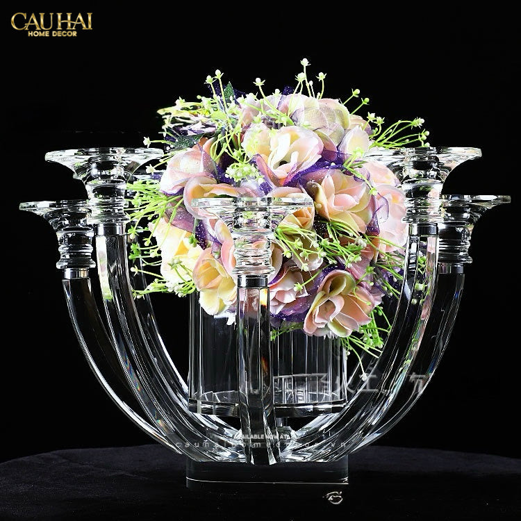 Đế Nến Bình Hoa Pha Lê Candélabre En Cristalleries H30