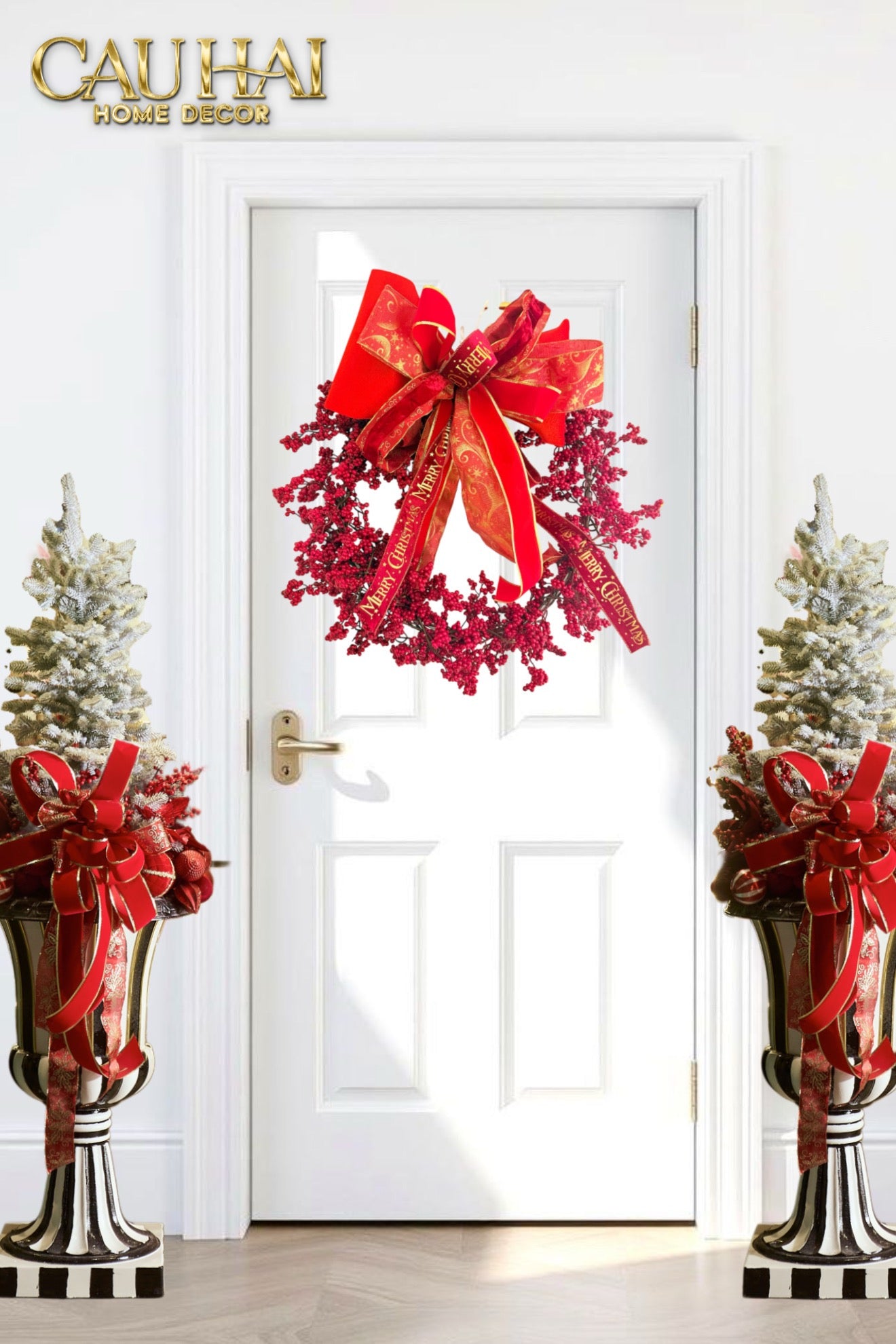 Fêtes Couture - Vòng Giáng Sinh Winterberry Royale Wreath 80Cm-CẬU HAI HOME DECOR