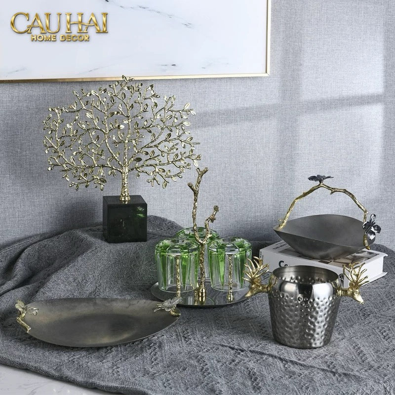 HOME COUTURE - PLATINUM ICE BUCKET - GODDESS ELK-CẬU HAI HOME DECOR