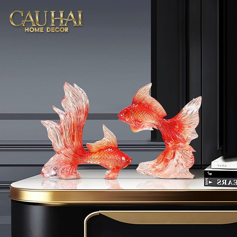 Set Tượng Resin Song Ngư Vượng Phát – Rubis Élégance