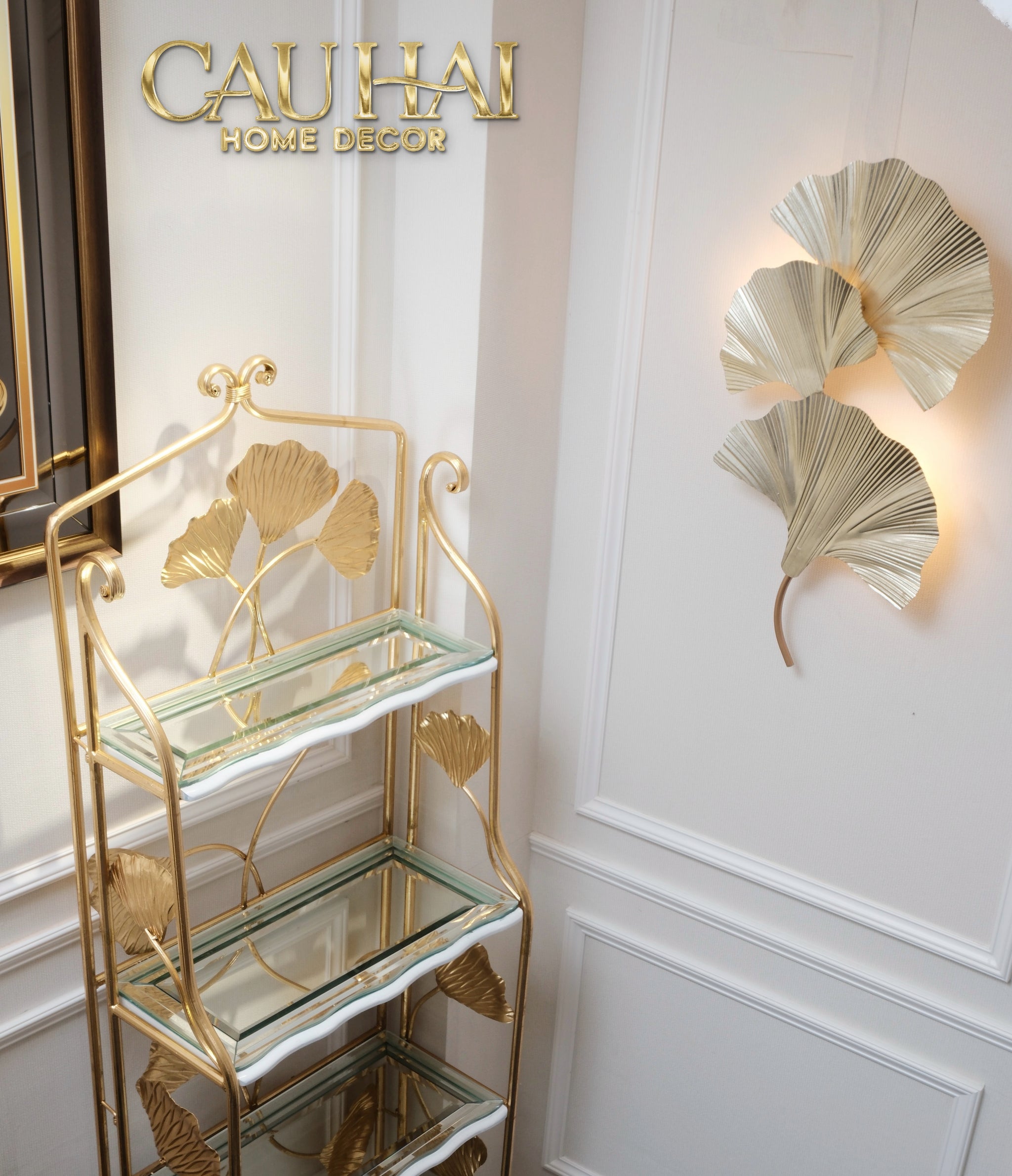 Maison Coutour - Ginkgo Leaf D'or 14K Wall Sconce