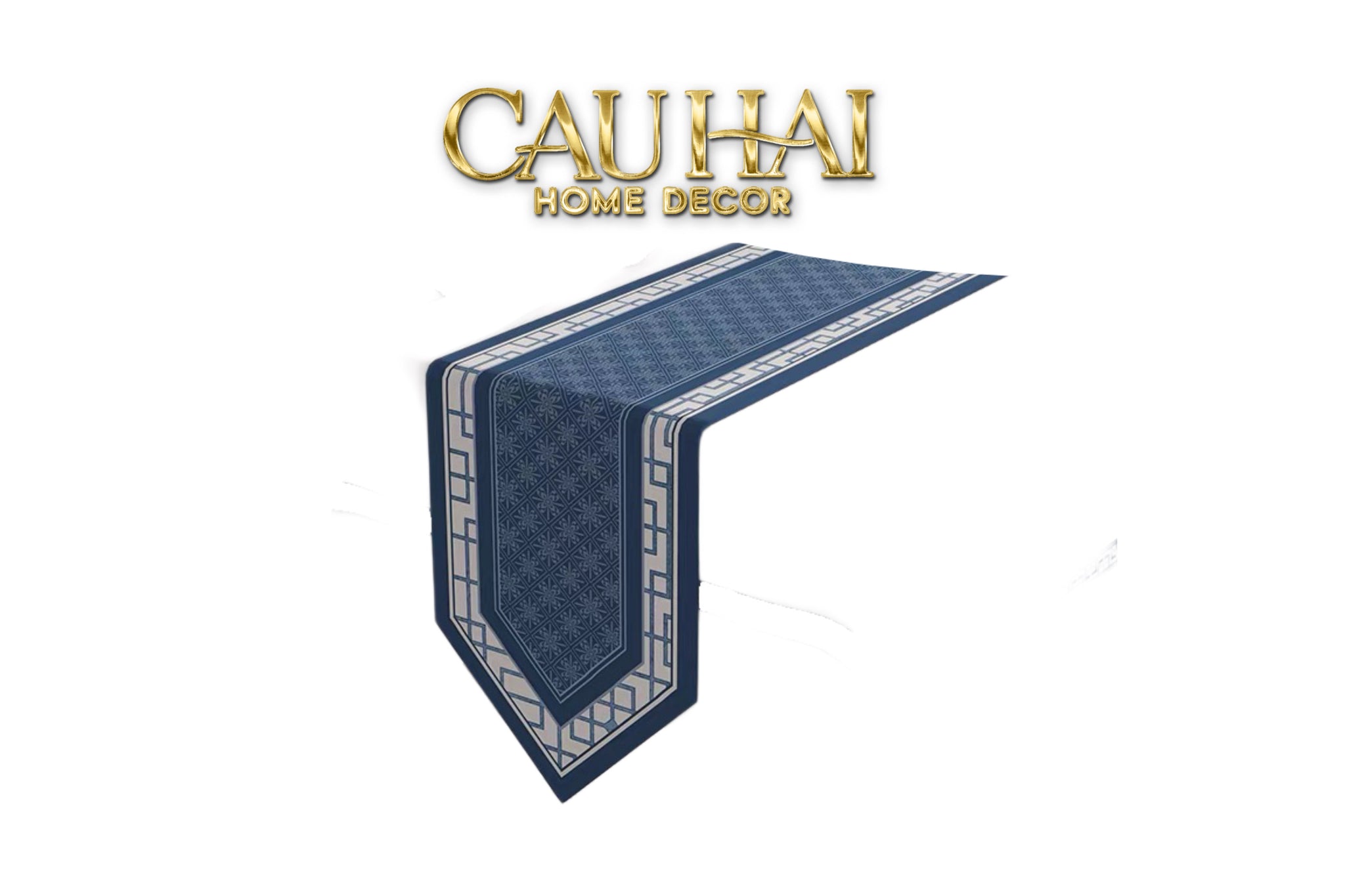 Khăn Trải Bàn -  Bleu Dynastie Table Runner 3M6