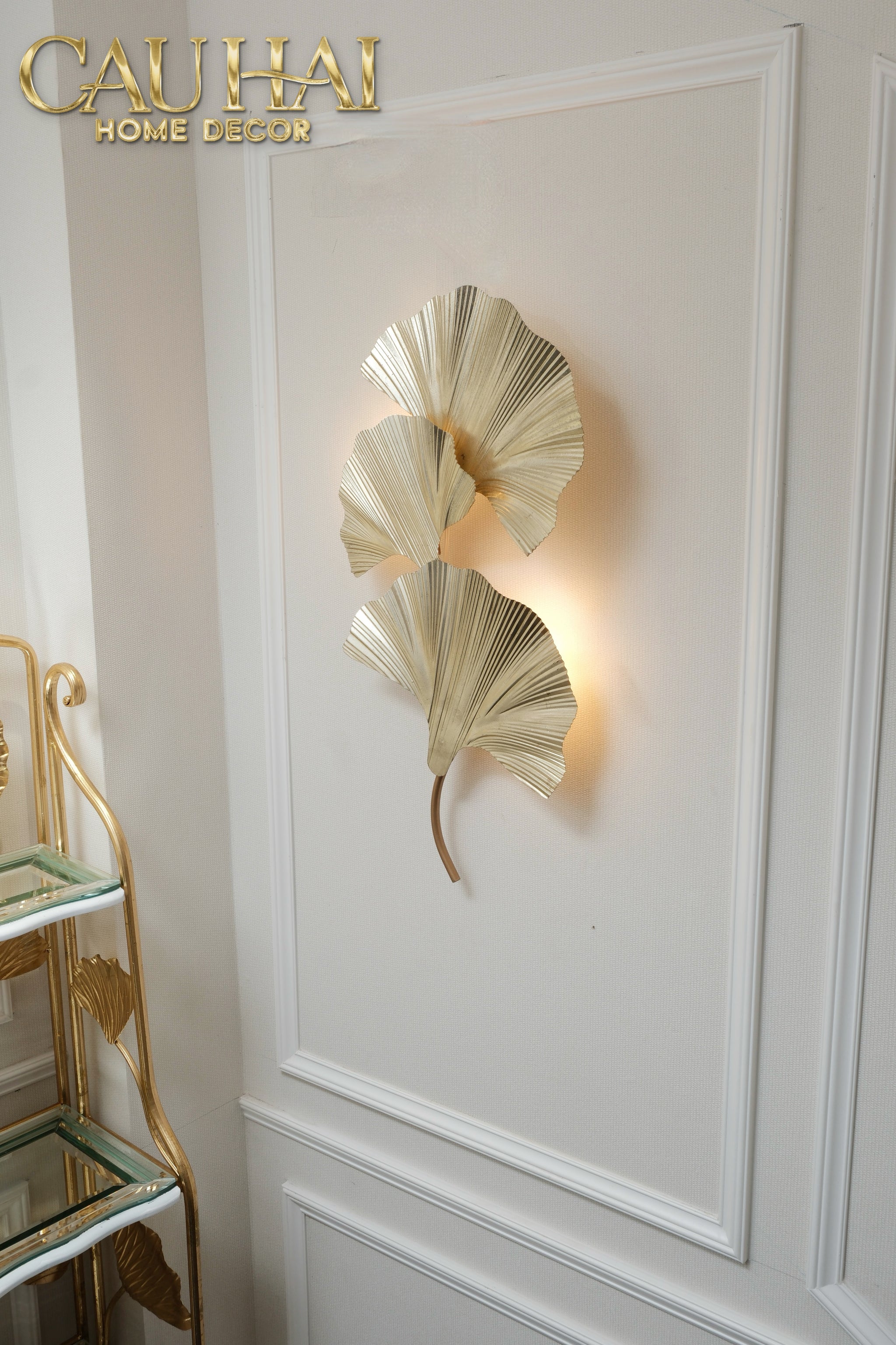 Maison Coutour - Ginkgo Leaf D'or 14K Wall Sconce