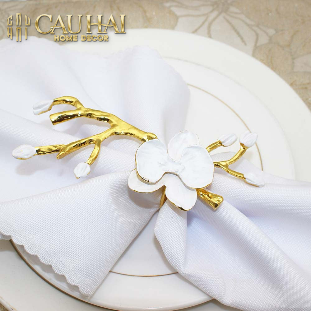 Nhẫn Khăn Ăn Haute Orchid Golden Branches Napkin Ring