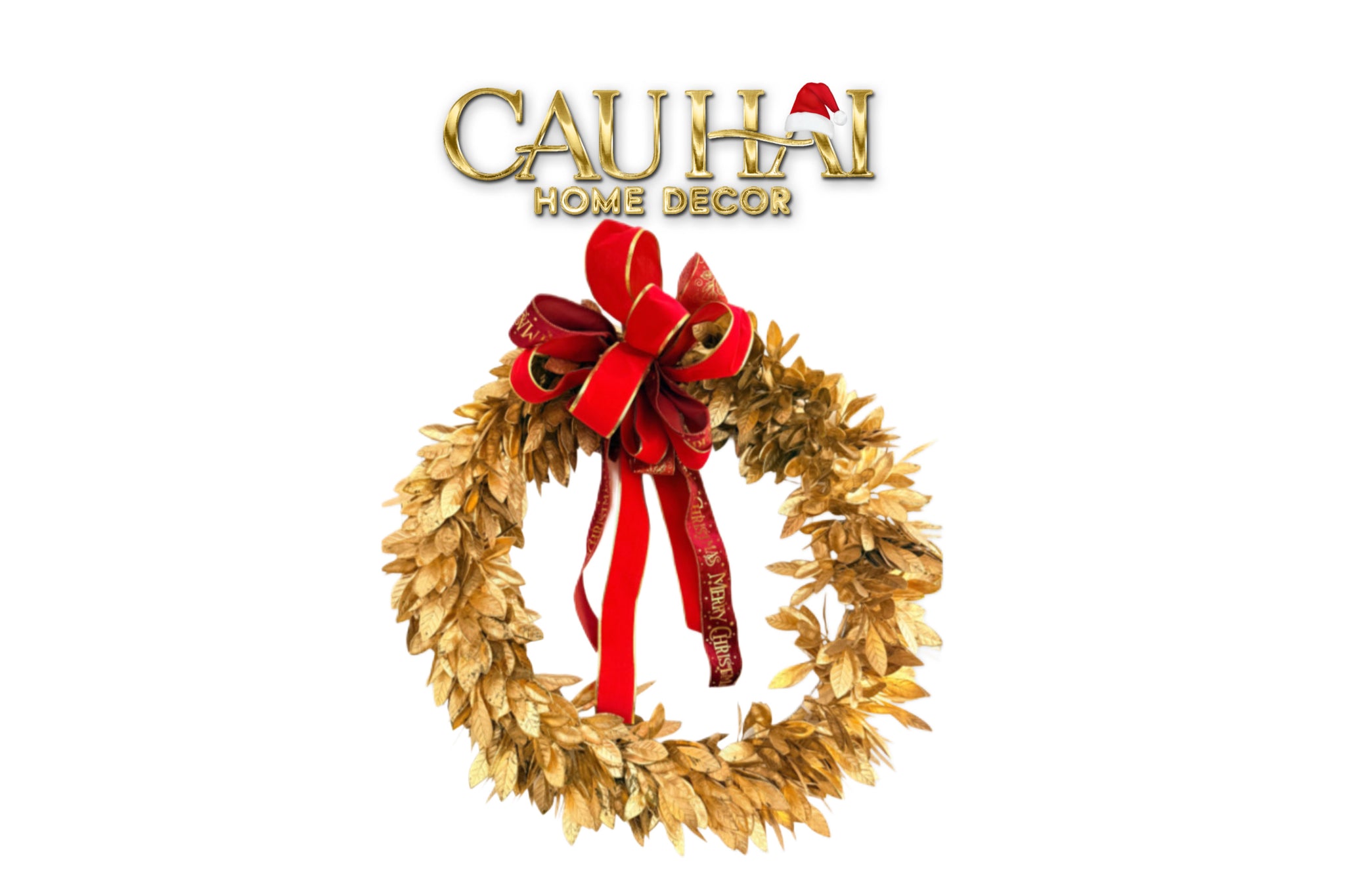 Fêtes Couture - Vòng Giáng Sinh Imperial Laurel Golden Wreath 80Cm-CẬU HAI HOME DECOR
