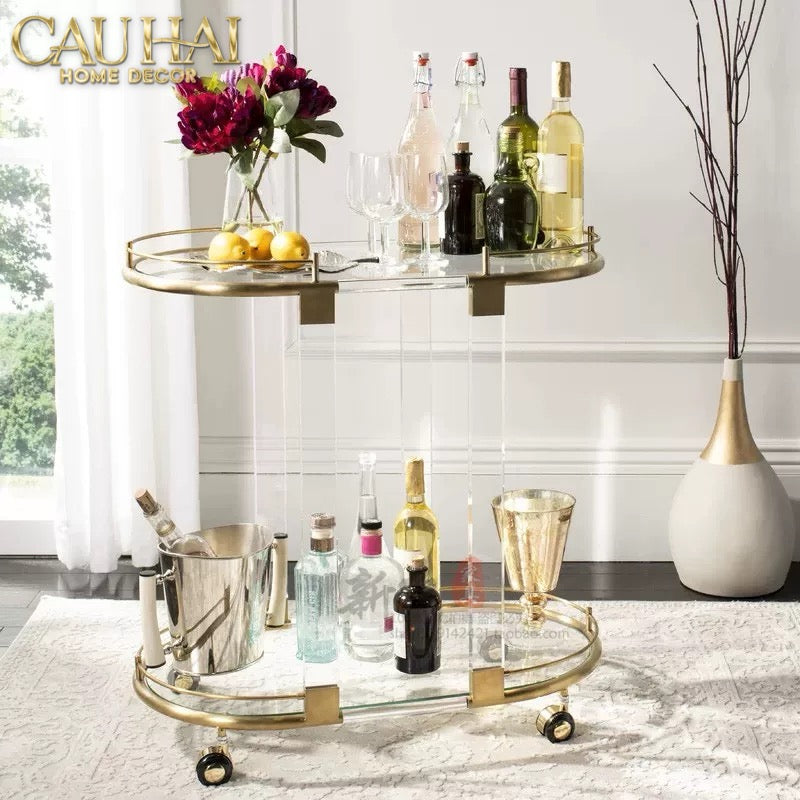 Home Couture - Xe Quầy Bar Aureate Pillar Olympian Bar Cart-CẬU HAI HOME DECOR