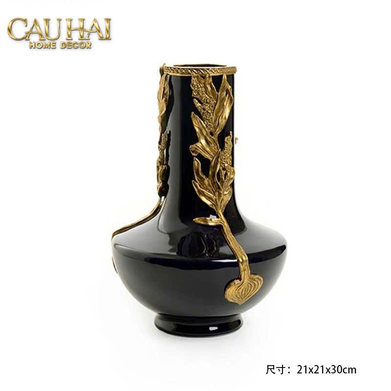 Maison Couture - Bình Hoa Imperium Empire Divine Vase - Laurel Amphora Miniature – Imperial Cobalt 30x21x21