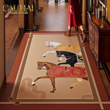 Thảm Cứa Chính - Da Cao Cấp 80x120 Ngựa Kỵ Mã Hoàng Gia - Royaux Chevaux