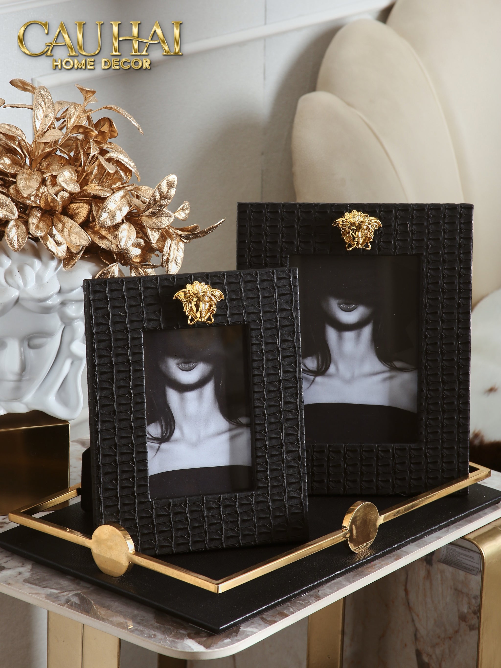 HOME COUTURE - SET 2 KHUNG ẢNH  LUX LEATHER SAVOIR ATÉLIER  MÉDUSA LIMITÉE