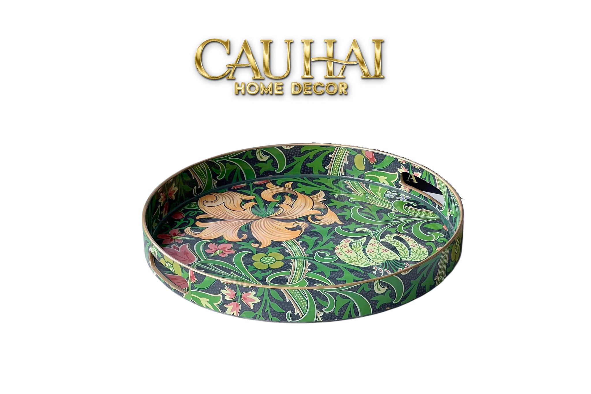 KHAY TRÒN ACRYLIC VERIDANT BAROQUE TRAY D33