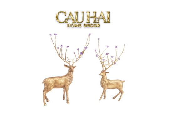 Maison Couture -  Set 2 Tượng Thiên Hươu Celestial Guardian of Caladenia H25 H40