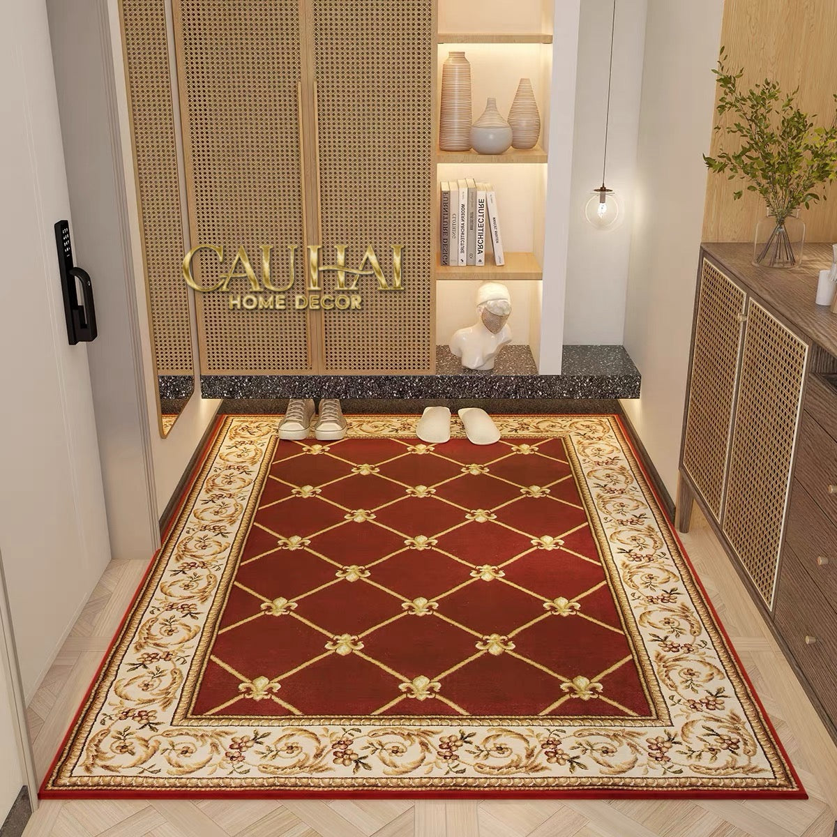 Thảm Cửa Nhung Bỉ 100X140 -  Allure  Crimson Rouge Ancient Roman Rugs