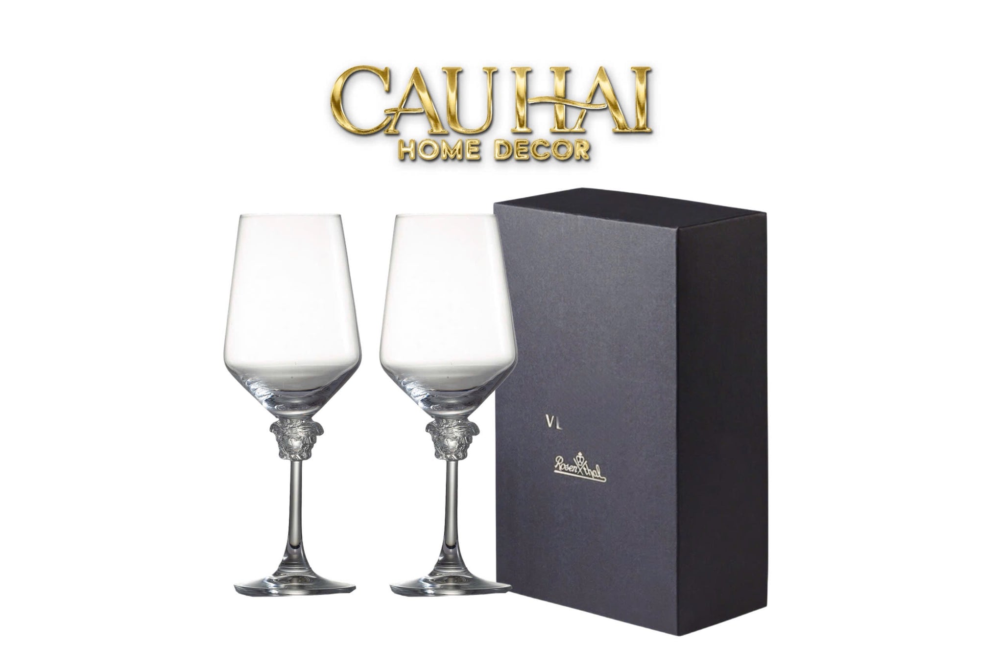HOME COUTURE - SET 2 LY MEDUSA FIRMA LUSSO 476ML VINO ROSSO GLASSES FULL BOX-CẬU HAI HOME DECOR
