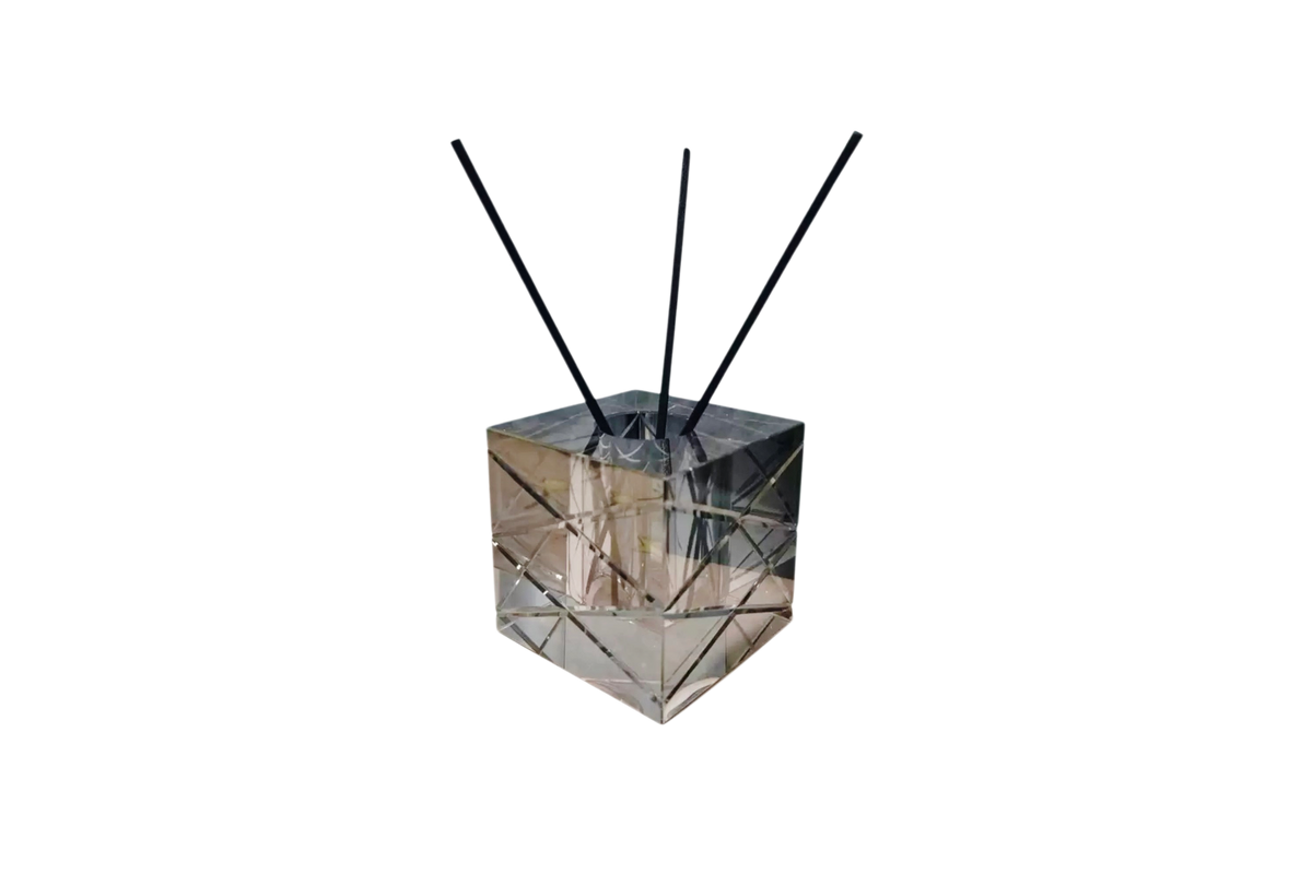 Home Fragrance - Cristalleries Cannage Facetté Smoky Gris 7x7x7 Reed Diffuser