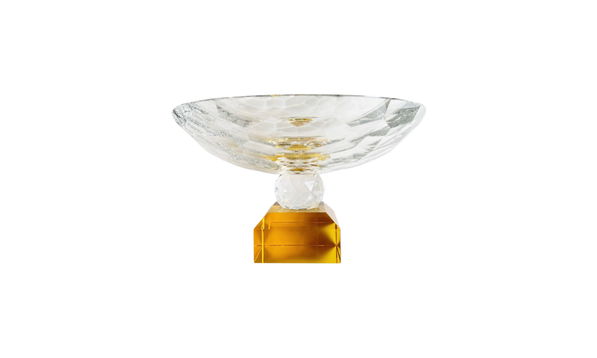 Maison Cristalleries Couture - Amber Crystal Fruit Plates Centerpieces 9x28x15