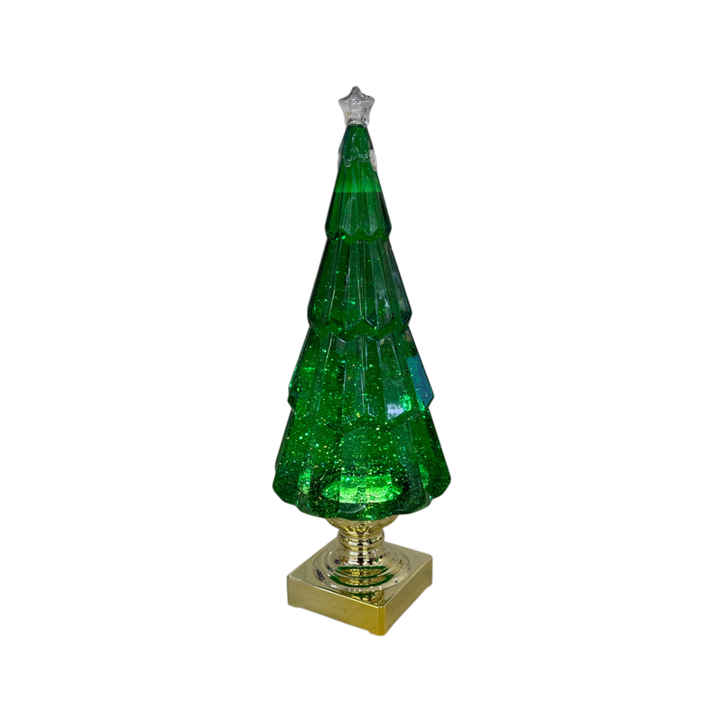 Fêtes Couture - Tượng Cây Thông Noel Acrylic Crystal Facet Tree D'Or Emerald H35