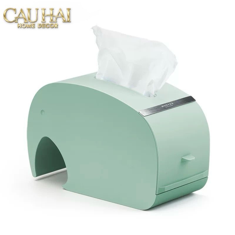 Hộp Khăn Giấy Voi Turquoise Éléphant Arc Tissue Box-CẬU HAI HOME DECOR